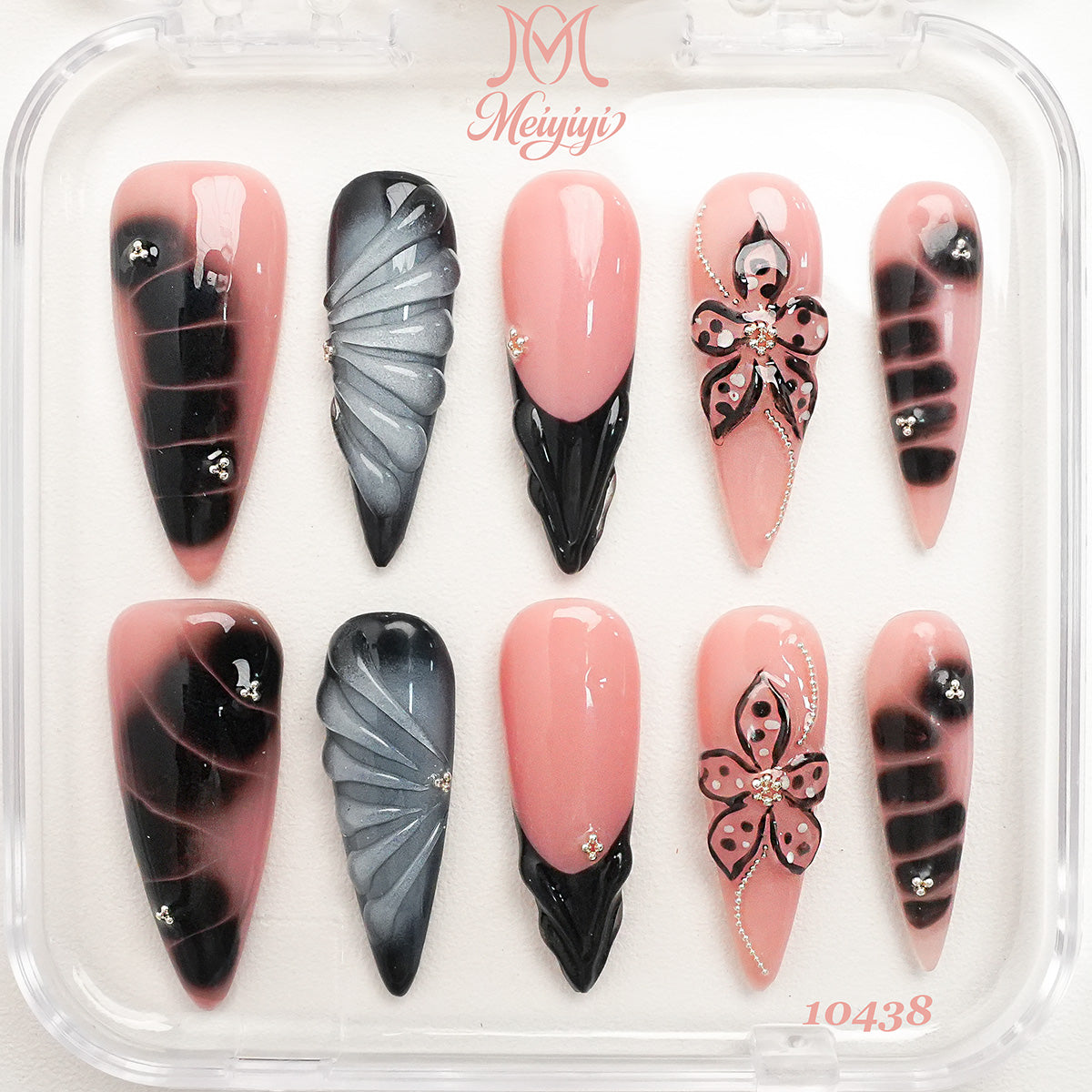 10438-MYY's designer original high-end design customized luxury hand-painted wearable nail art