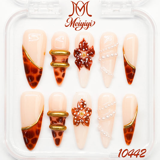 10442-MYY's designer original high-end design customized luxury hand-painted wearable nail art