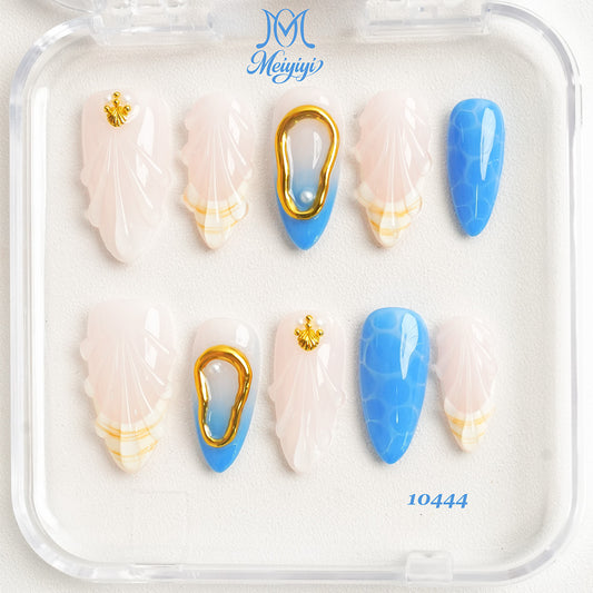 10444-MYY's designer original high-end design customized luxury hand-painted wearable nail art