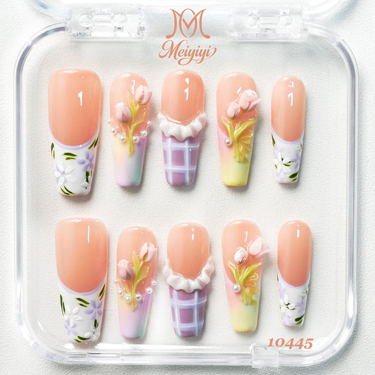 10445-MYY's designer original high-end design customized luxury hand-painted wearable nail art