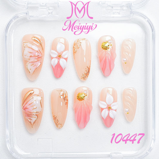 10447-MYY's designer original high-end design customized luxury hand-painted wearable nail art
