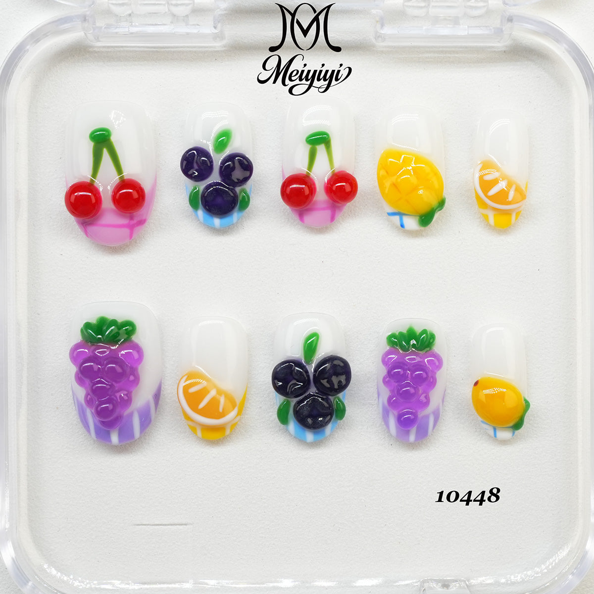 10448-MYY's designer original high-end design customized luxury hand-painted wearable nail art
