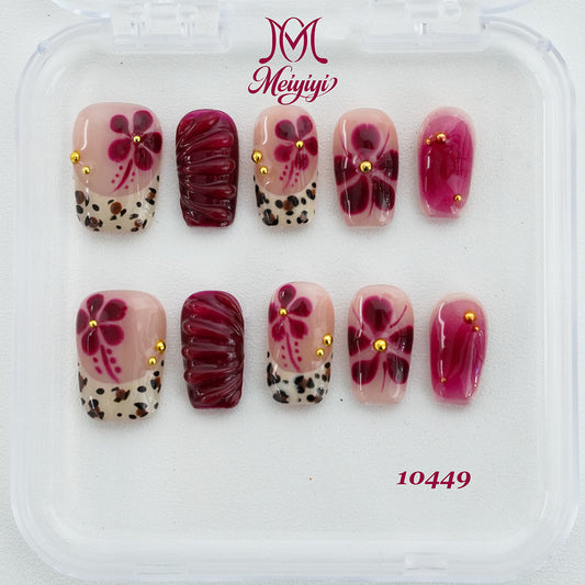 10449-MYY's designer original high-end design customized luxury hand-painted wearable nail art
