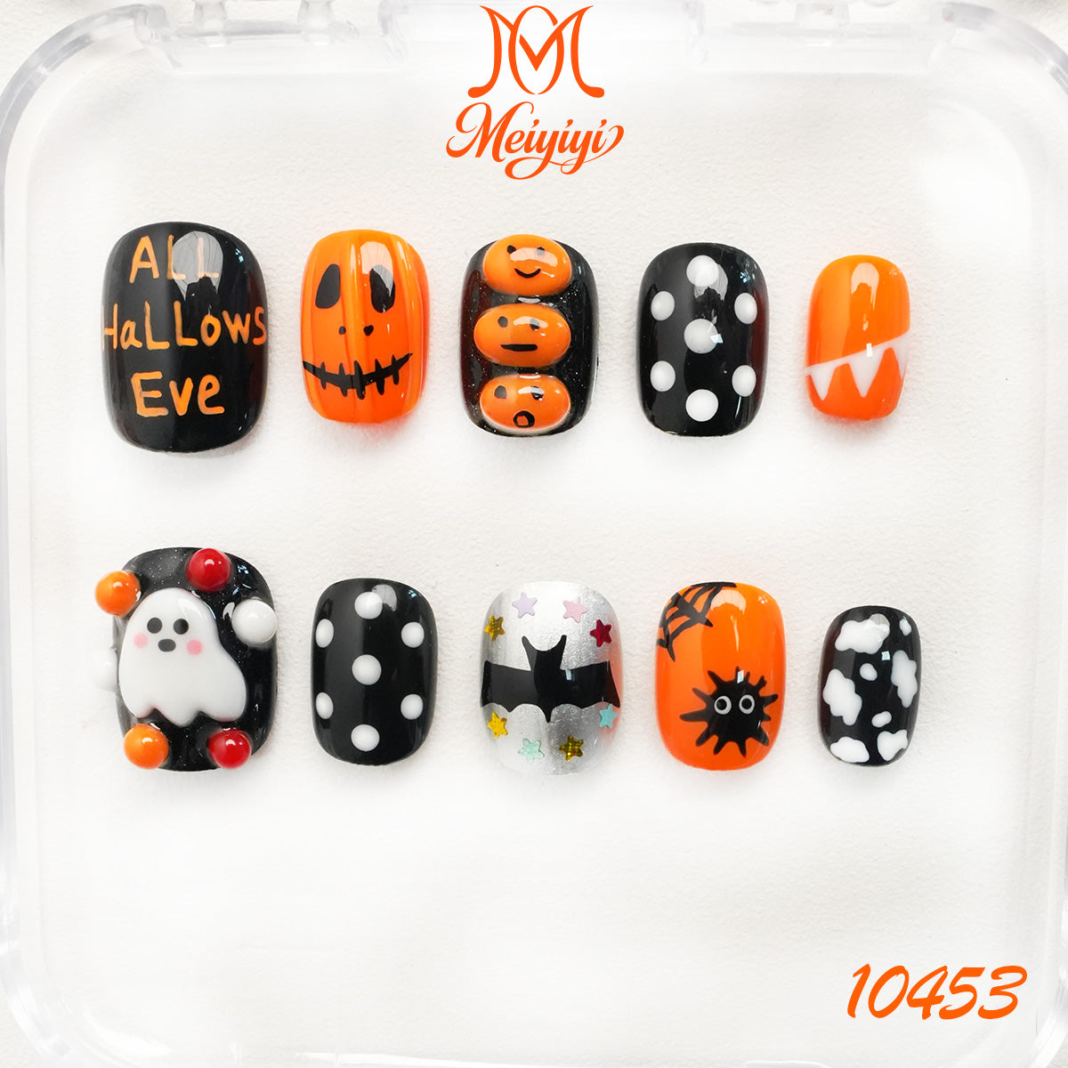 10453-MYY's designer original high-end design customized luxury hand-painted wearable nail art
