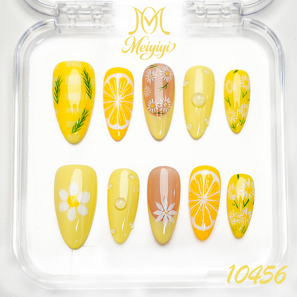 10456-MYY's designer original high-end design customized luxury hand-painted wearable nail art