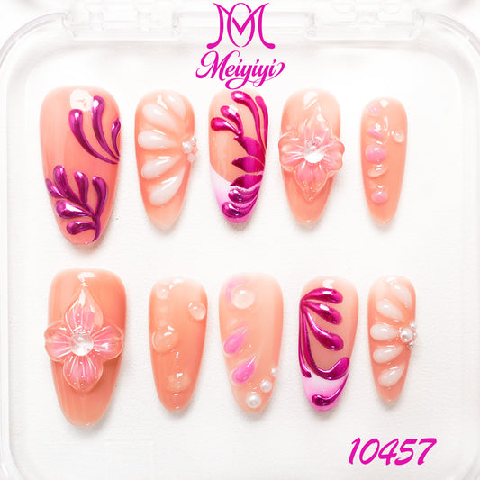 10457-MYY's designer original high-end design customized luxury hand-painted wearable nail art