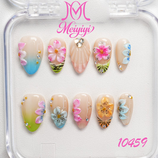 10459-MYY's designer original high-end design customized luxury hand-painted wearable nail art