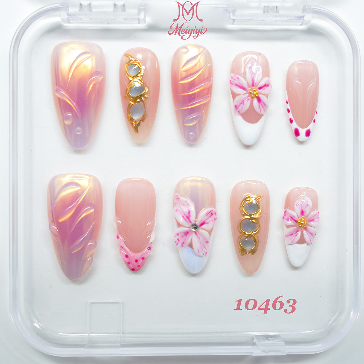 10463-MYY's designer original high-end design customized luxury hand-painted wearable nail art
