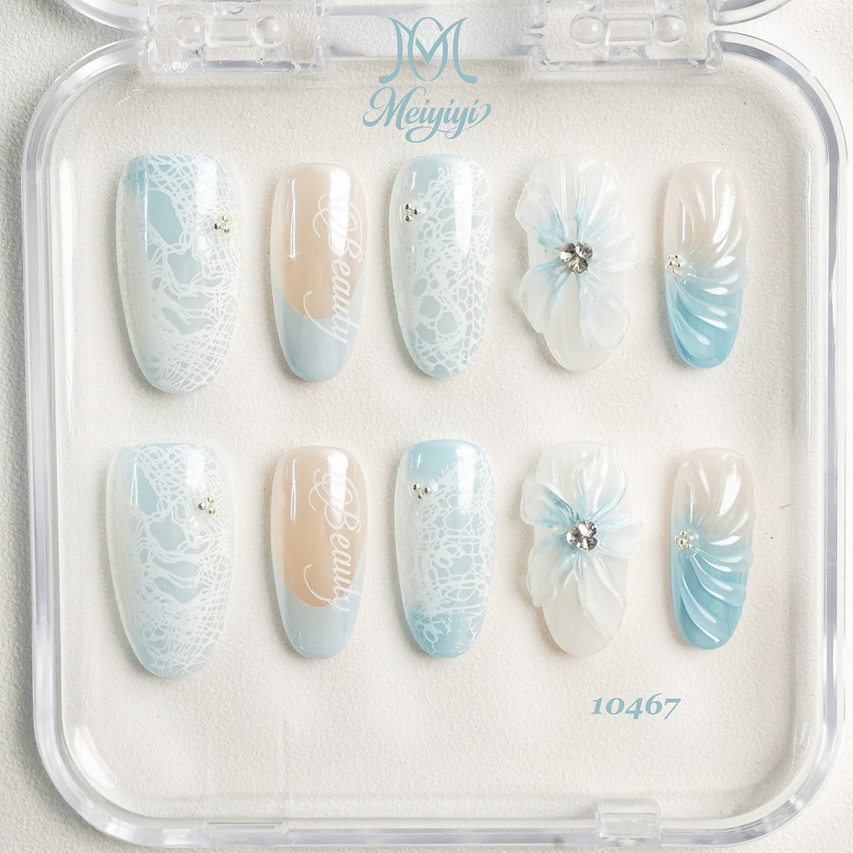 10467-MYY's designer original high-end design customized luxury hand-painted wearable nail art