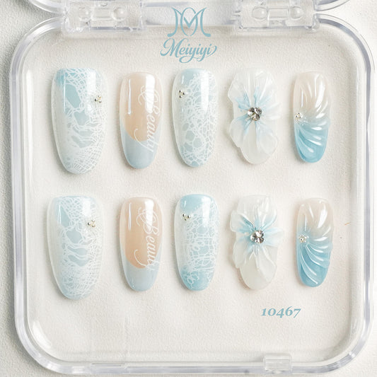 10467-MYY's designer original high-end design customized luxury hand-painted wearable nail art