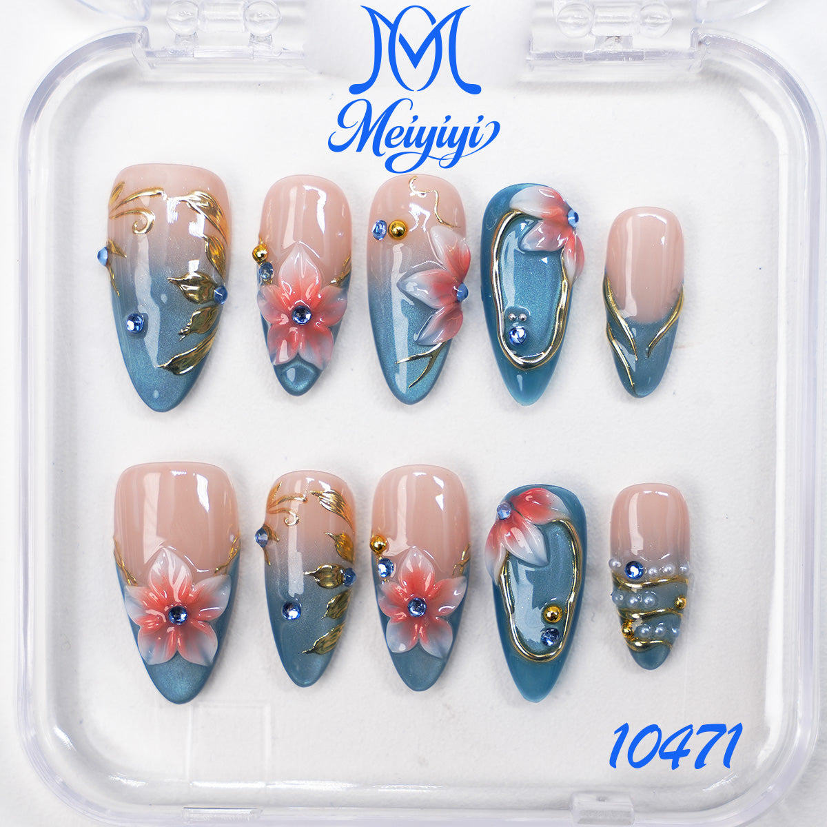 10471-MYY's designer original high-end design customized luxury hand-painted wearable nail art