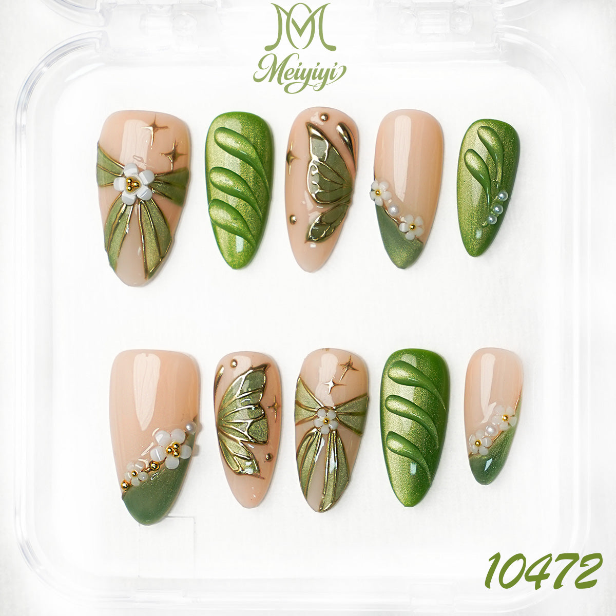 10472-MYY's designer original high-end design customized luxury hand-painted wearable nail art