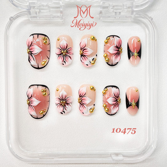 10475-MYY's designer original high-end design customized luxury hand-painted wearable nail art