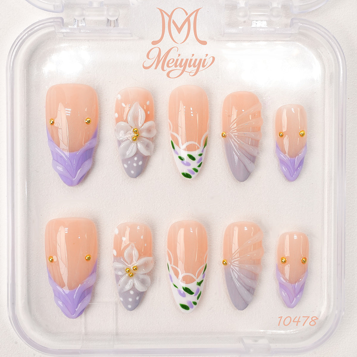 10478-MYY's designer original high-end design customized luxury hand-painted wearable nail art