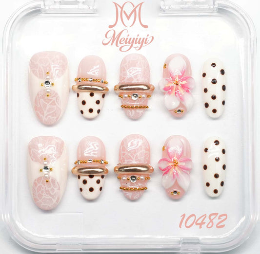 10482-MYY's designer original high-end design customized luxury hand-painted wearable nail art