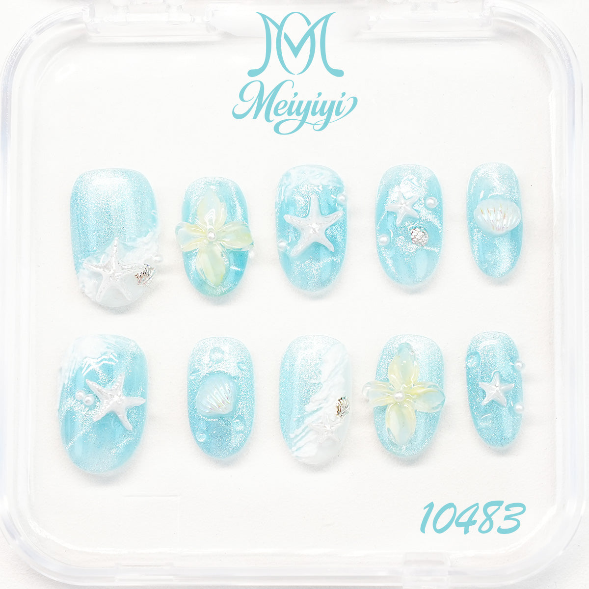 10483-MYY's designer original high-end design customized luxury hand-painted wearable nail art