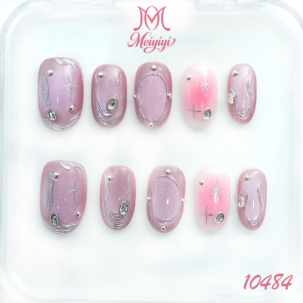 10484-MYY's designer original high-end design customized luxury hand-painted wearable nail art