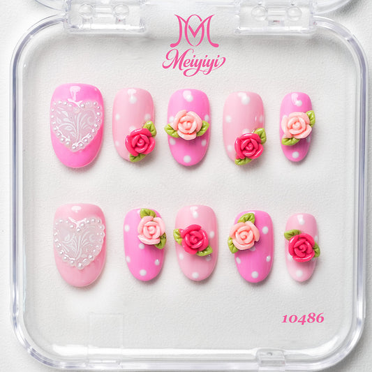10486-MYY's designer original high-end design customized luxury hand-painted wearable nail art