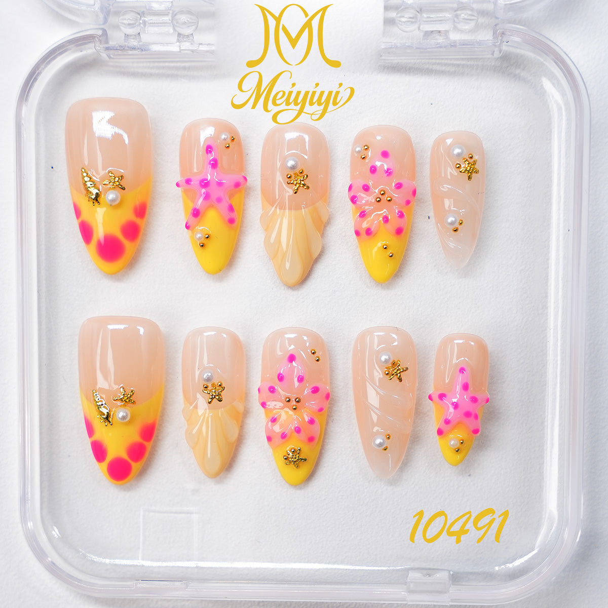 10491-MYY's designer original high-end design customized luxury hand-painted wearable nail art