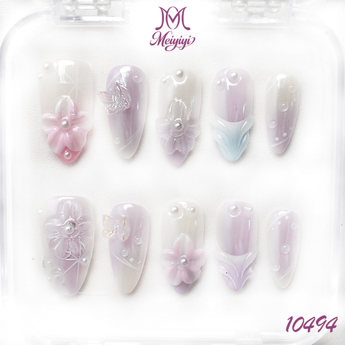 10494-MYY's designer original high-end design customized luxury hand-painted wearable nail art