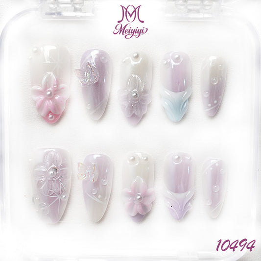 10494-MYY's designer original high-end design customized luxury hand-painted wearable nail art