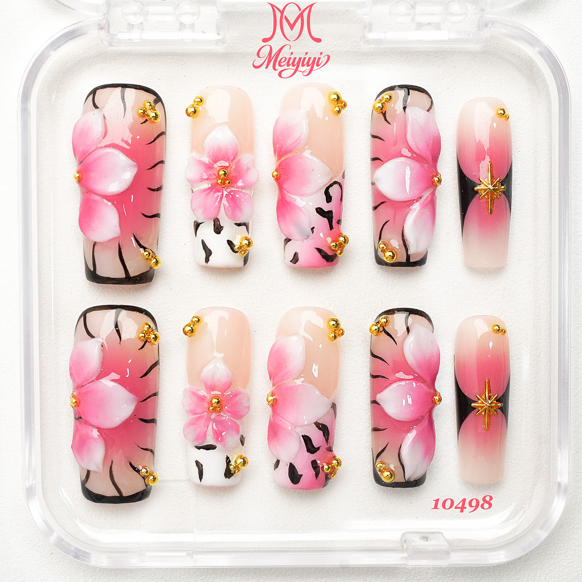 10498-MYY's designer original high-end design customized luxury hand-painted wearable nail art