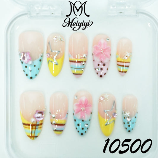 10500-MYY's designer original high-end design customized luxury hand-painted wearable nail art