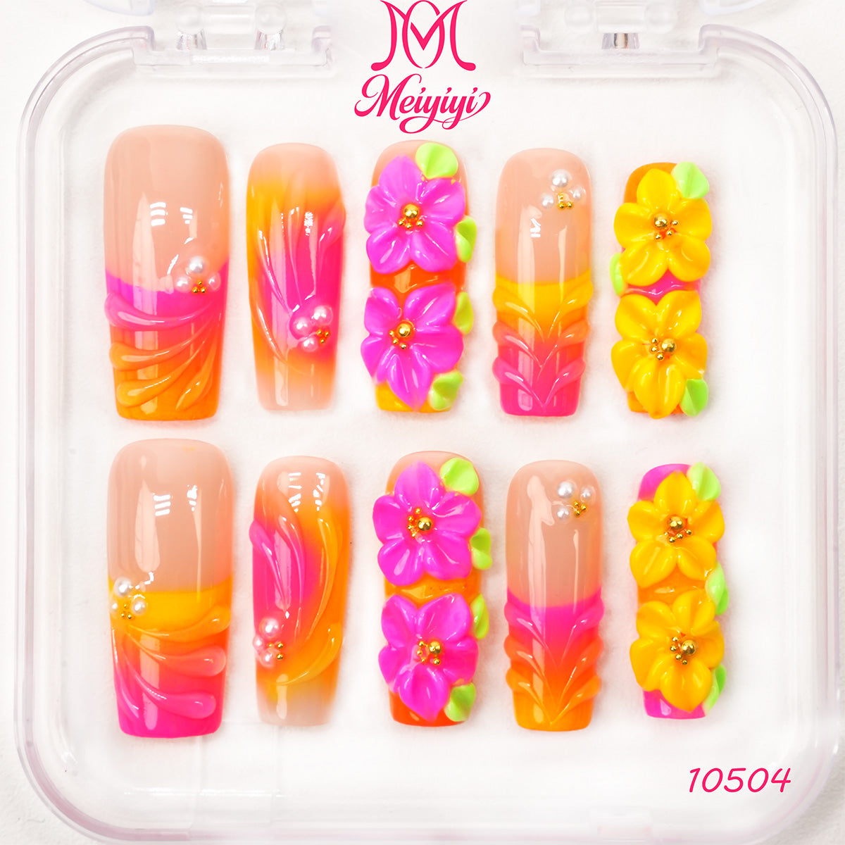 10504-MYY's designer original high-end design customized luxury hand-painted wearable nail art