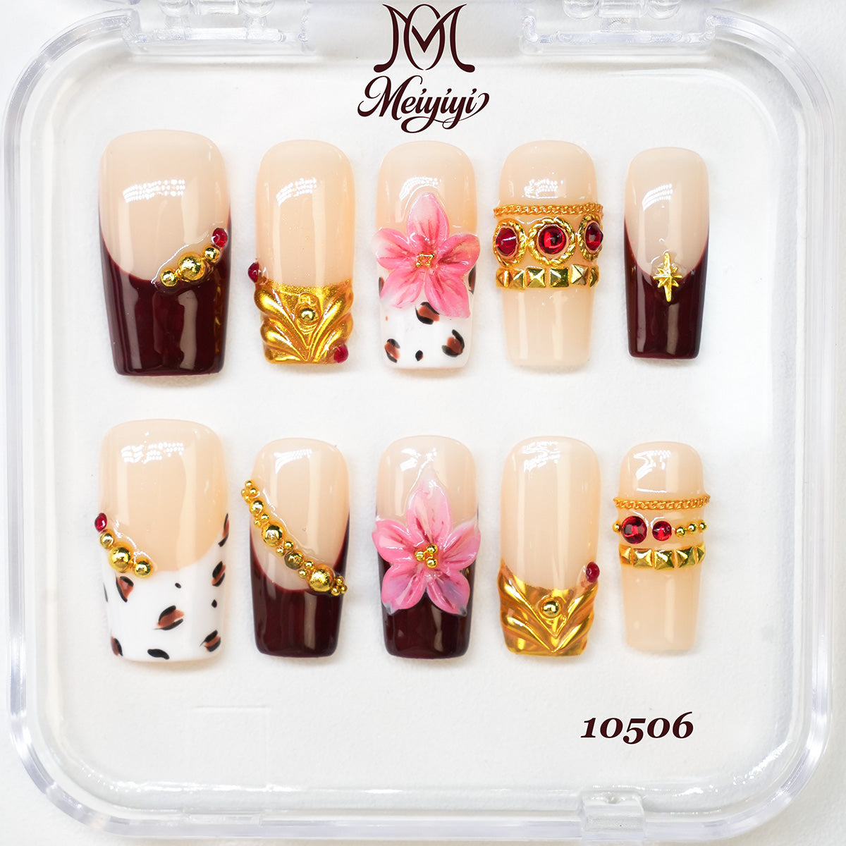 10506-MYY's designer original high-end design customized luxury hand-painted wearable nail art