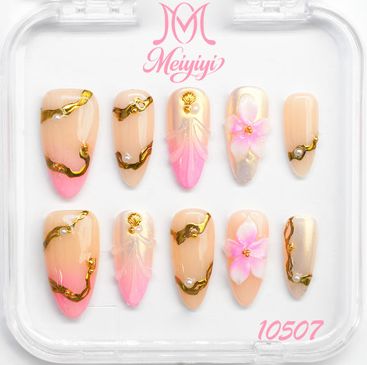 10507-MYY's designer original high-end design customized luxury hand-painted wearable nail art