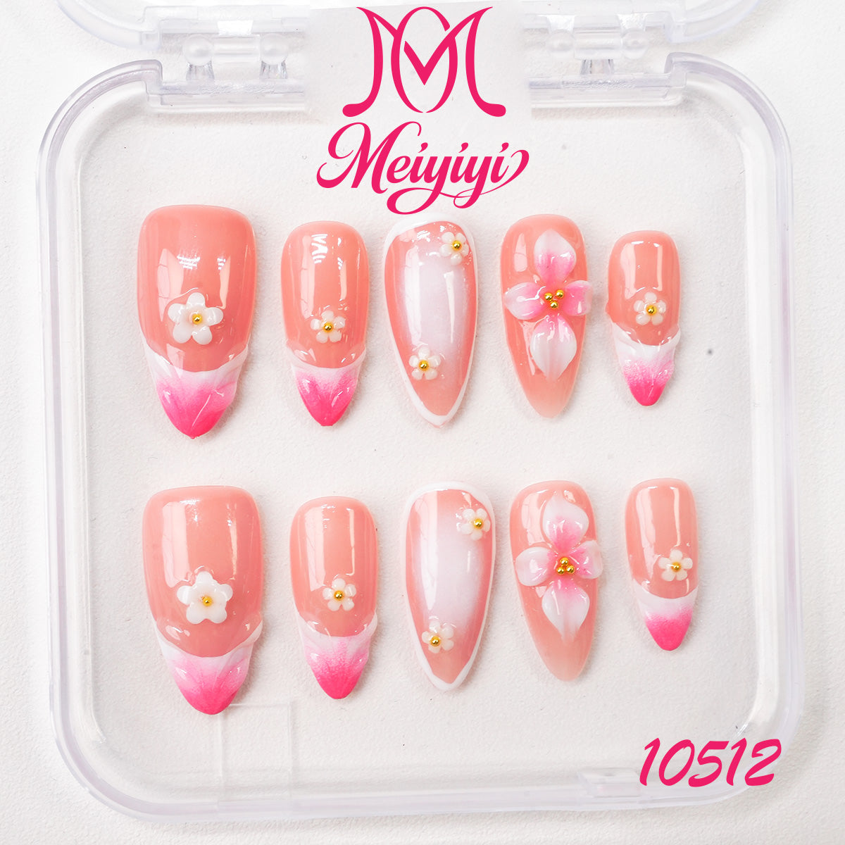 10512-MYY's designer original high-end design customized luxury hand-painted wearable nail art