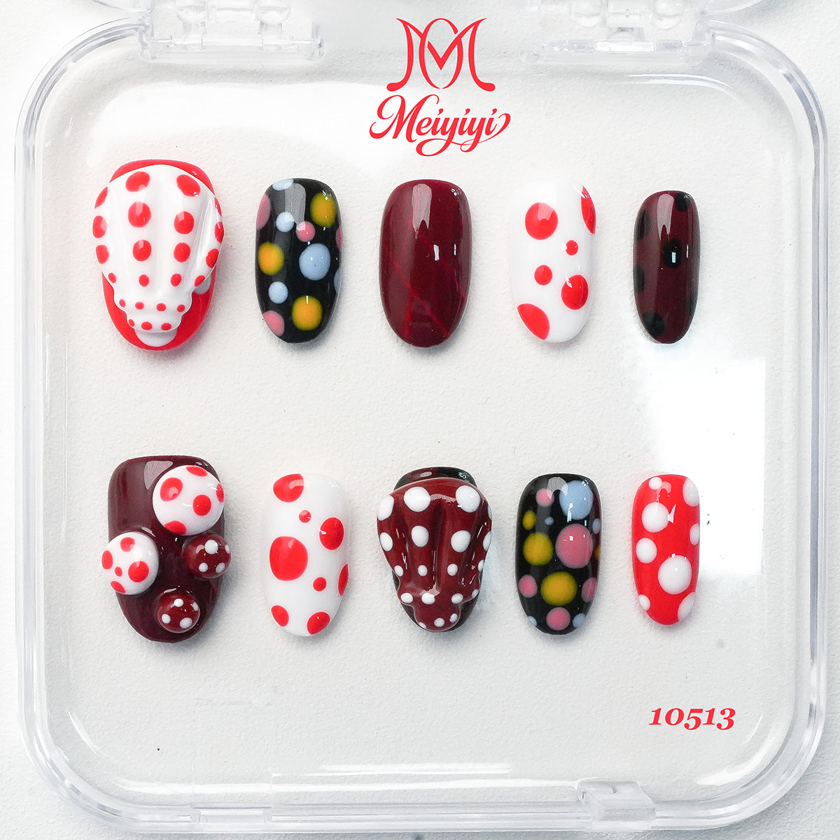 10513-MYY's designer original high-end design customized luxury hand-painted wearable nail art