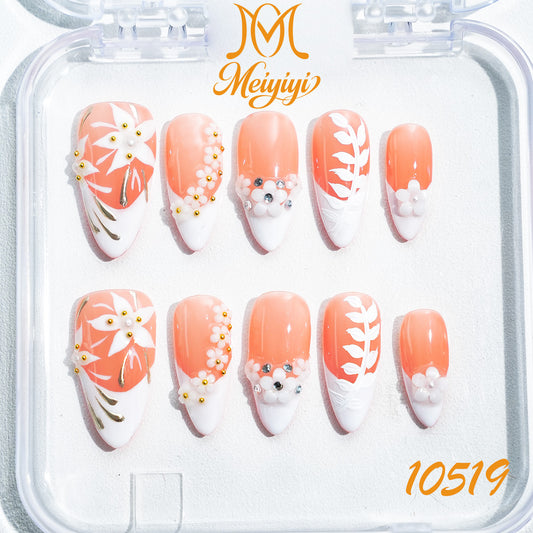 10519-MYY's designer original high-end design customized luxury hand-painted wearable nail art