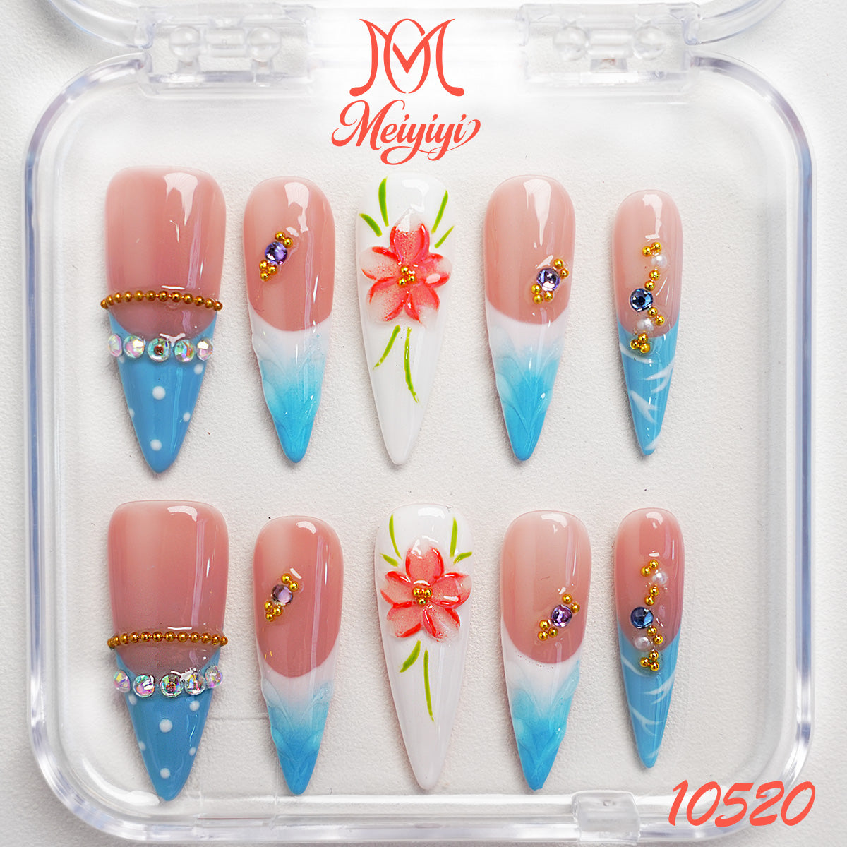 10520-MYY's designer original high-end design customized luxury hand-painted wearable nail art