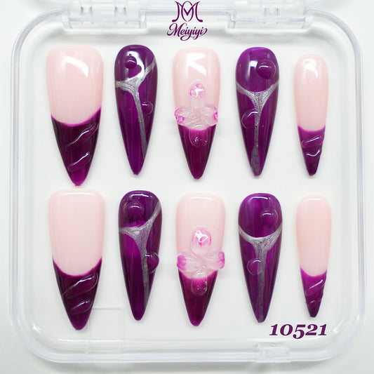 10521-MYY's designer original high-end design customized luxury hand-painted wearable nail art