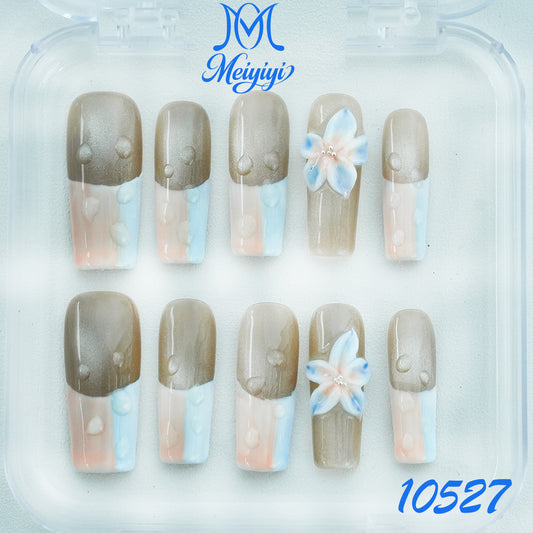 10527-MYY's designer original high-end design customized luxury hand-painted wearable nail art