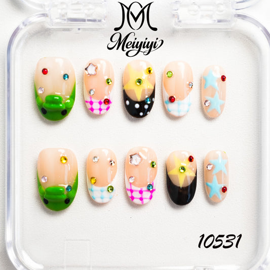 10531-MYY's designer original high-end design customized luxury hand-painted wearable nail art