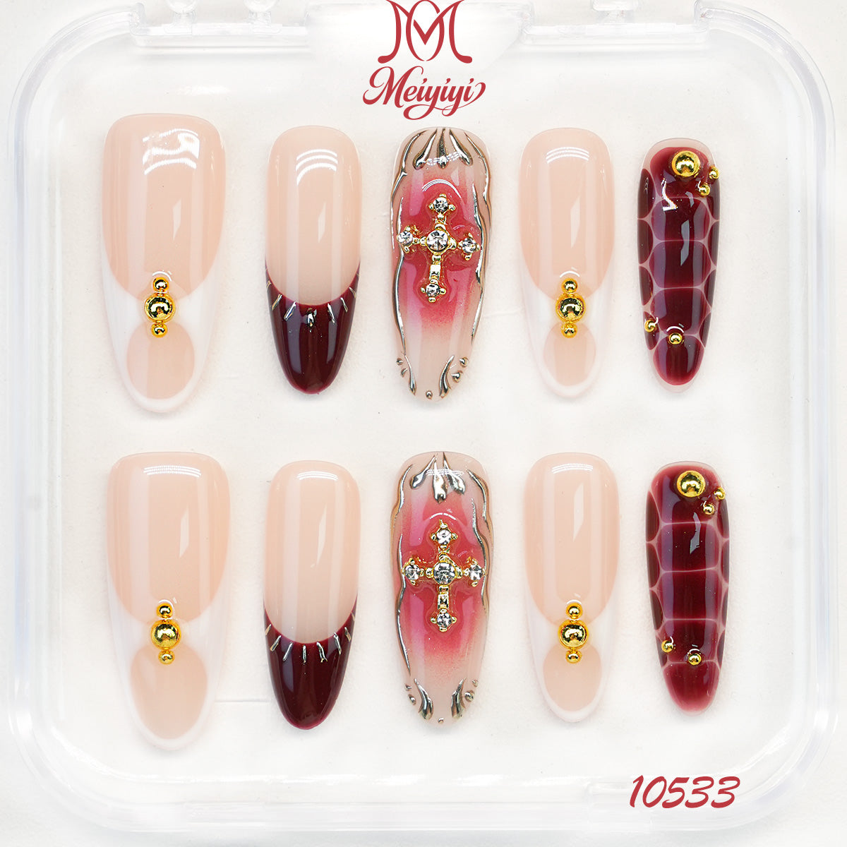 10533-MYY's designer original high-end design customized luxury hand-painted wearable nail art