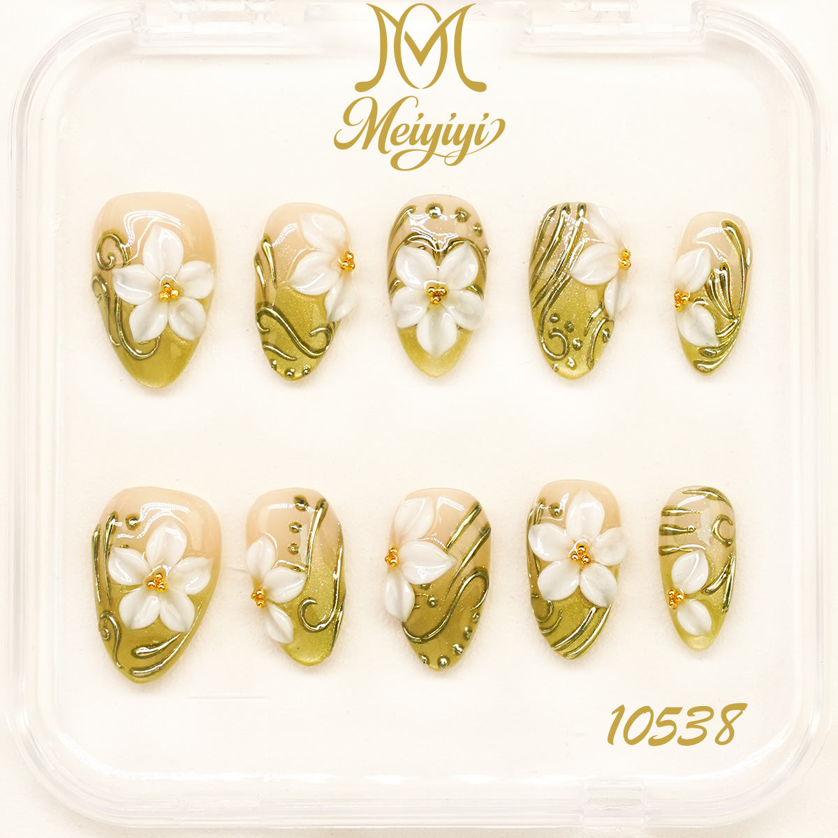 10538-MYY's designer original high-end design customized luxury hand-painted wearable nail art