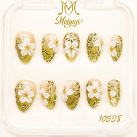 10538-MYY's designer original high-end design customized luxury hand-painted wearable nail art