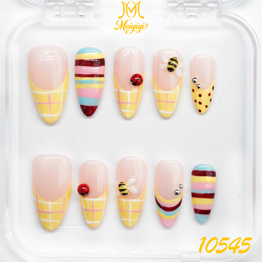 10545-MYY's designer original high-end design customized luxury hand-painted wearable nail art