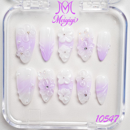 10547-MYY's designer original high-end design customized luxury hand-painted wearable nail art