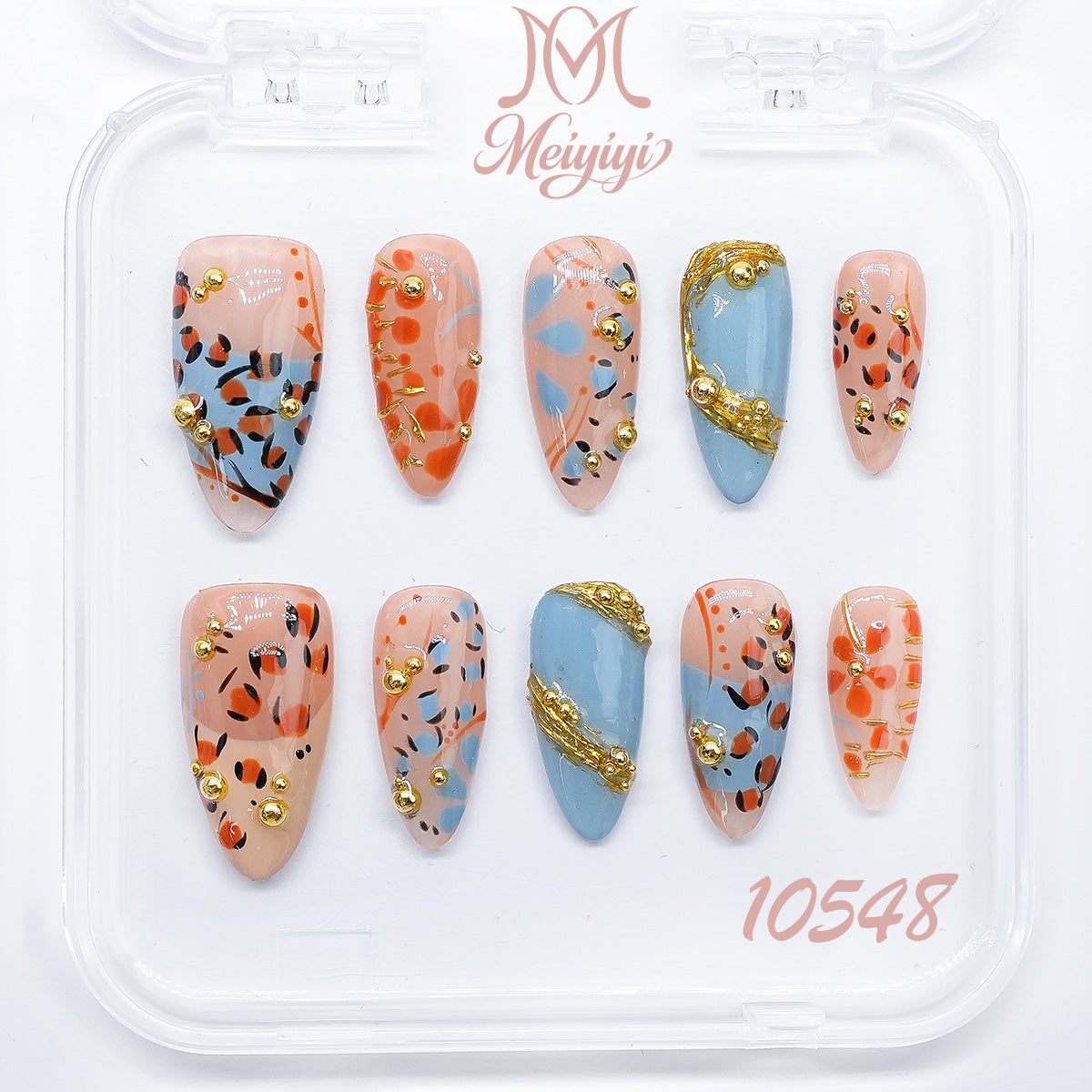 10548-MYY's designer original high-end design customized luxury hand-painted wearable nail art