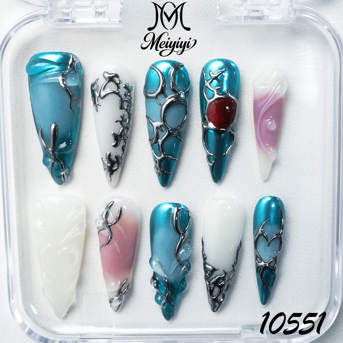 10551-MYY's designer original high-end design customized luxury hand-painted wearable nail art