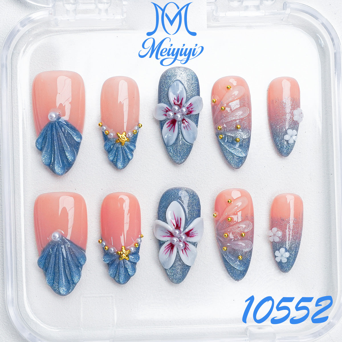 10552-MYY's designer original high-end design customized luxury hand-painted wearable nail art