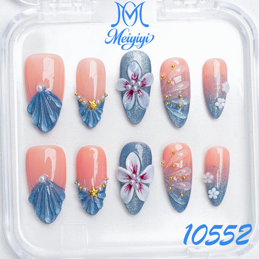 10552-MYY's designer original high-end design customized luxury hand-painted wearable nail art