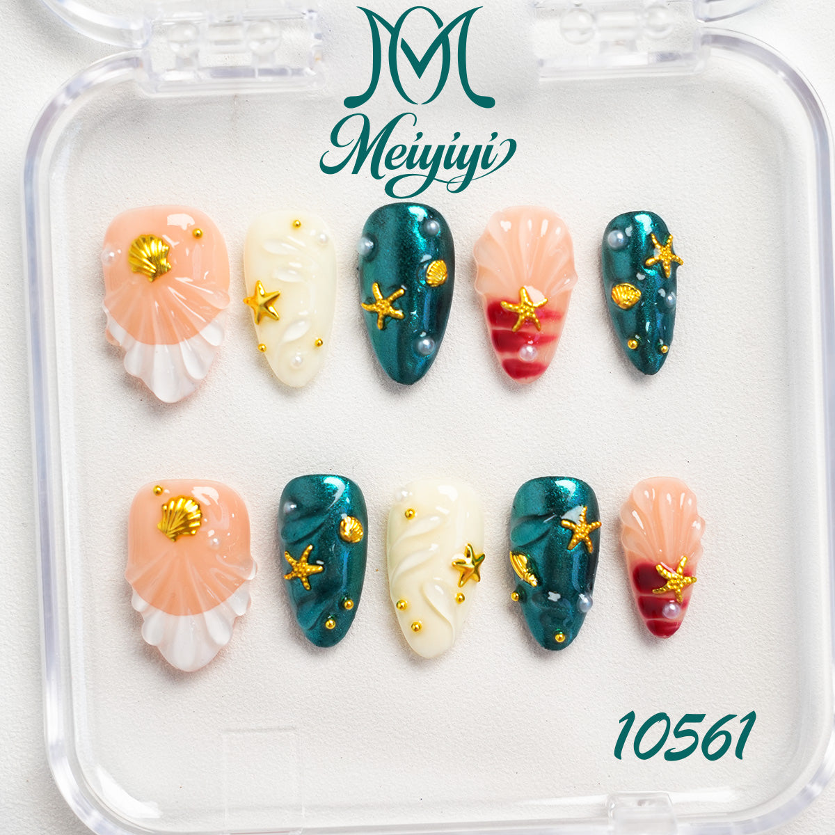 10561-MYY's designer original high-end design customized luxury hand-painted wearable nail art