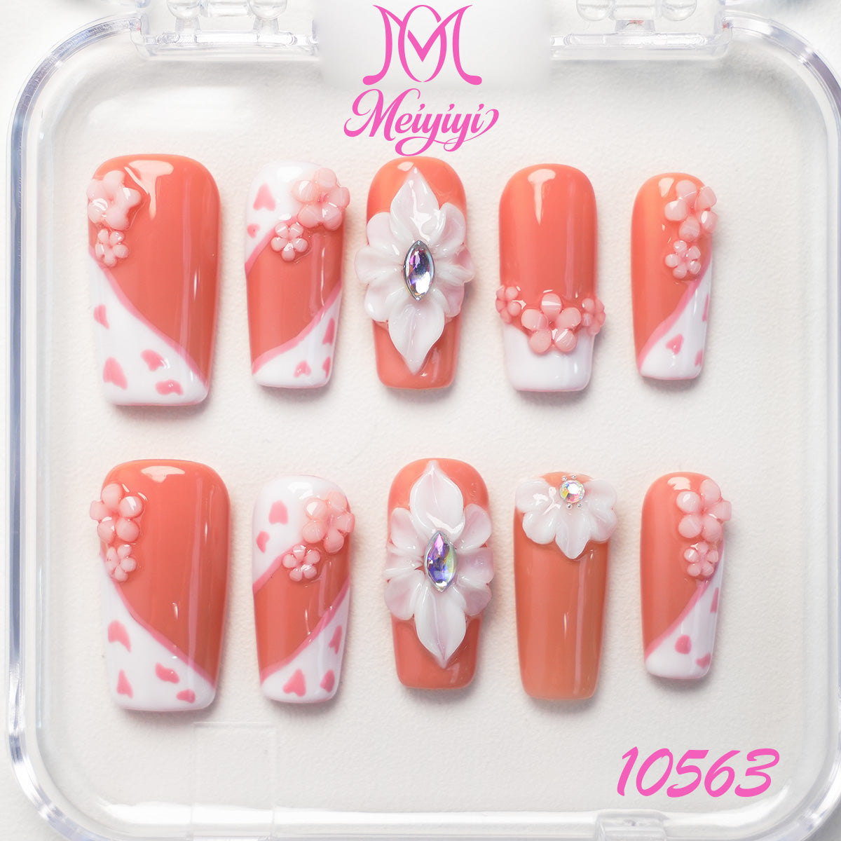10563-MYY's designer original high-end design customized luxury hand-painted wearable nail art
