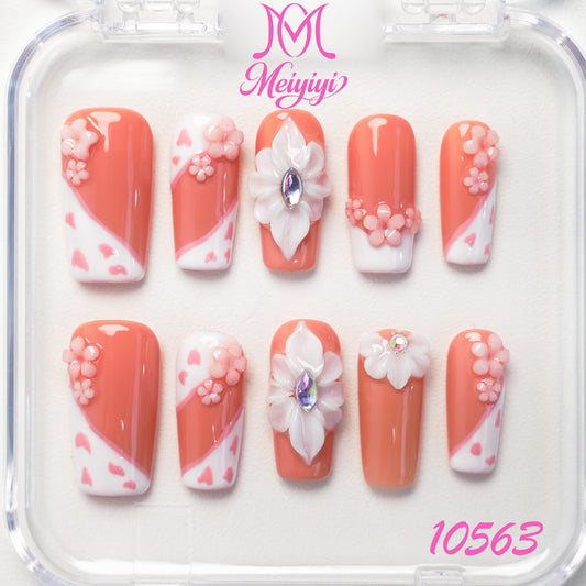 10563-MYY's designer original high-end design customized luxury hand-painted wearable nail art