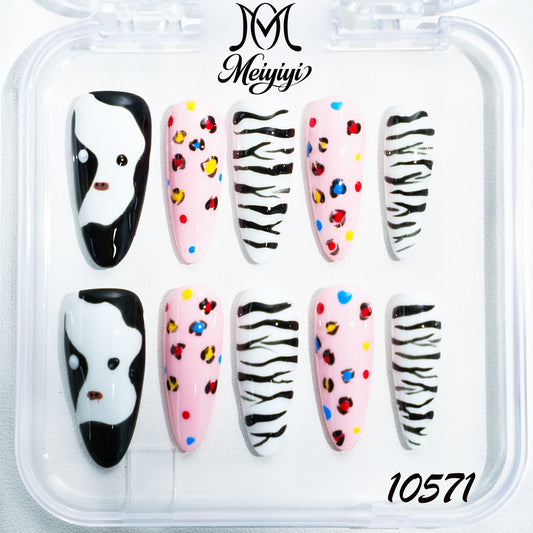10571-MYY's designer original high-end design customized luxury hand-painted wearable nail art